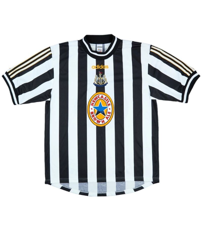 newcastle united 1997-99 home kit in black and white 